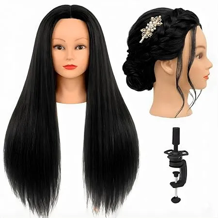 Hair Dummy Mannequin Head for Hair Styling Practice 28 Inch Yaki Hair Cutting